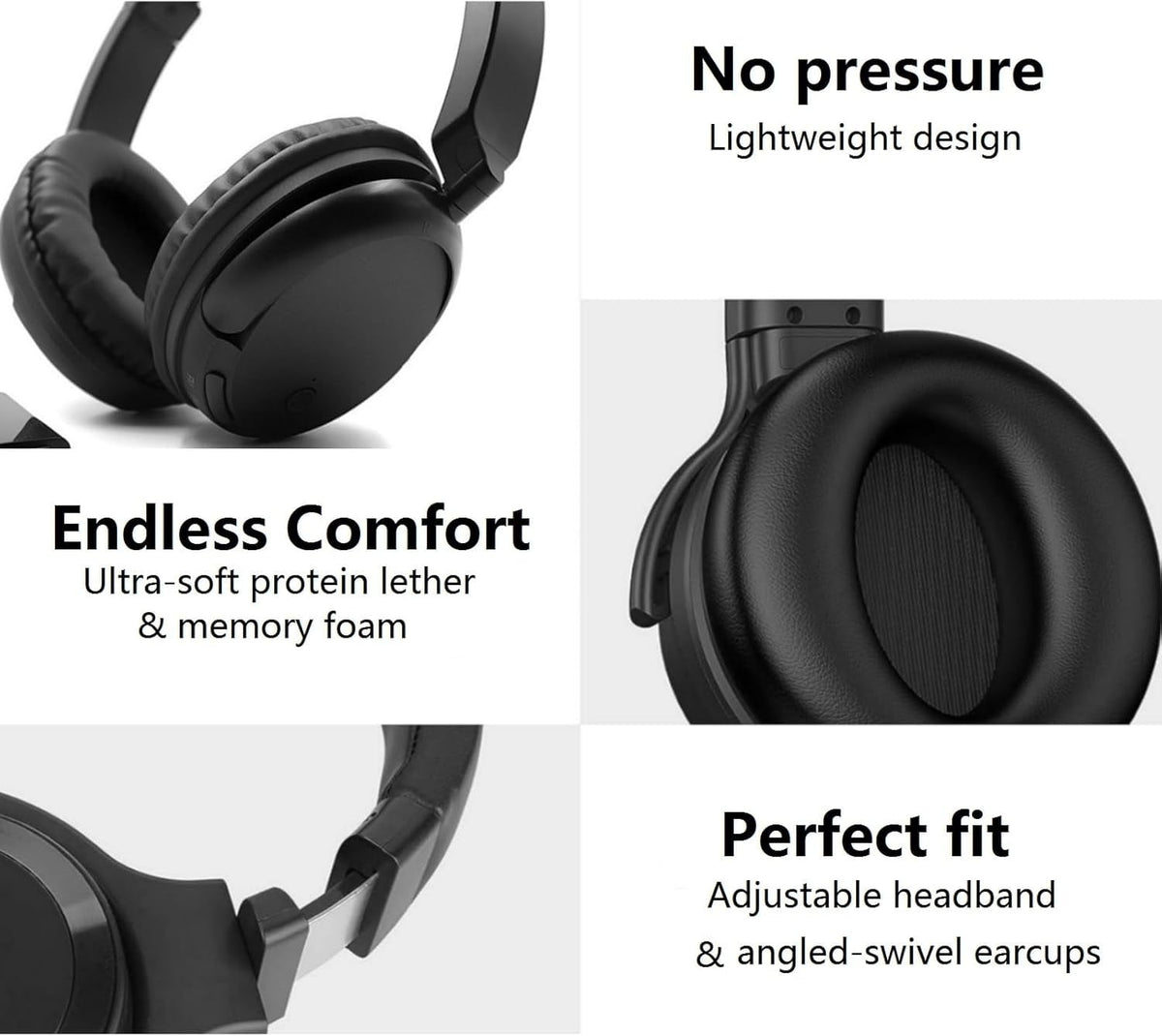 Wireless TV Headphones Wireless Headphones Headset with FM Radio 3 in1 Funcitons FM Wireless TV Headphone HiFi Stereo Lightweight Headphones for Home Office Game Computer