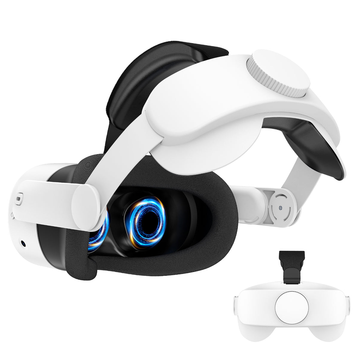Head Strap Compatible with Oculus Quest 3S,Meta Quest 3S Accessories Adjustable Elite Strap Replacement for Enhanced Comfort Support and Gaming Immersion in VR(White)