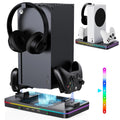 Charging Stand for Xbox Series X/S Console with Cooling Fan Controller Charging Dock and Headset Holder, Xbox Series Accessories with 3 USB Ports, Black