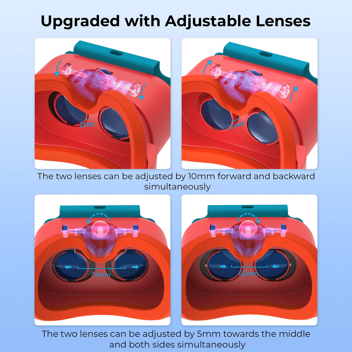 Upgraded VR Headset for Nintendo Switch & Switch OLED Model 3D VR Glasses with Adjustable Lens for Virtual Reality Gaming Experience Switch VR Labo Goggles Adjustable Headset for Nintendo Switch R