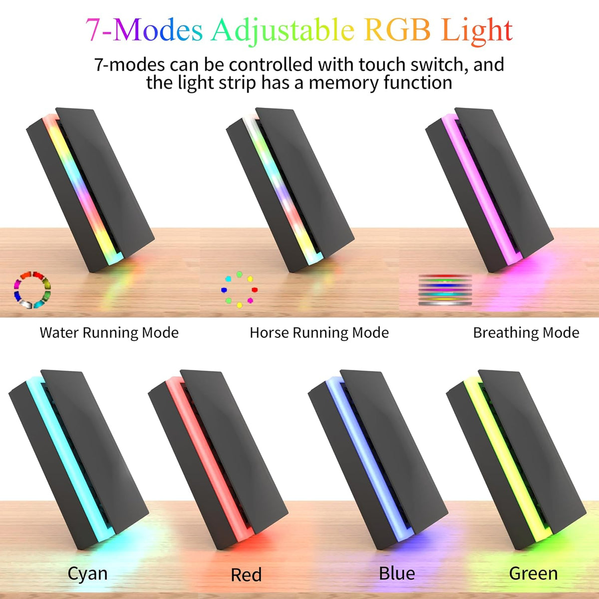 RGB Cooling Fan for Xbox Series S, Cooling System with 3 Speed Level Adjustable, 7 Modes RGB Light Strip, Dust Filter, Low Noise and 2 USB Port, Cooler Fan for Xbox Series S Console(White)