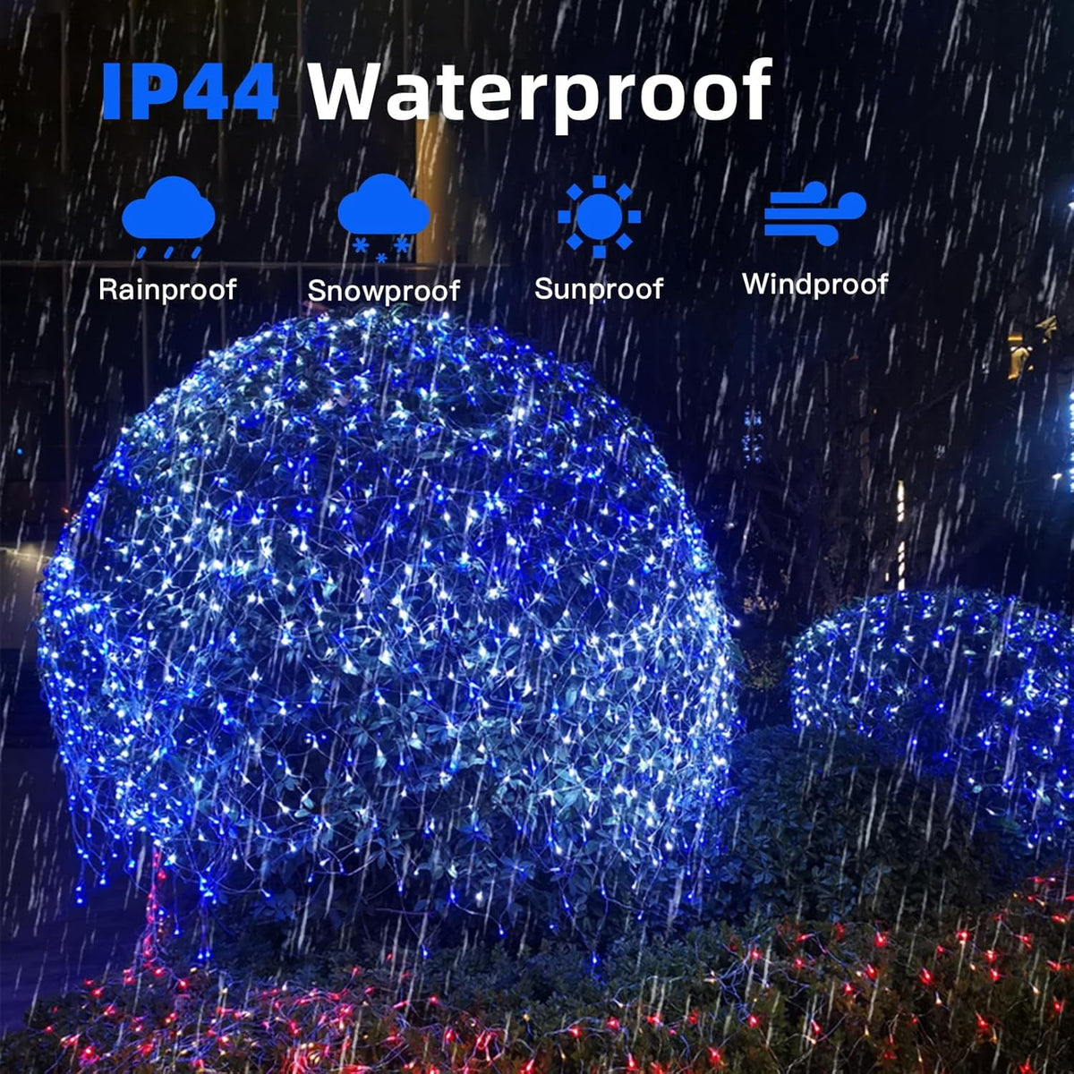 Christmas Net Lights Outdoor 192 LED 9.8Ft x 6.6Ft Net Lights Waterproof Christmas Outdoor Mesh Lights for Tree Bushes Holiday Party Garden Holiday Wedding Party Decorations