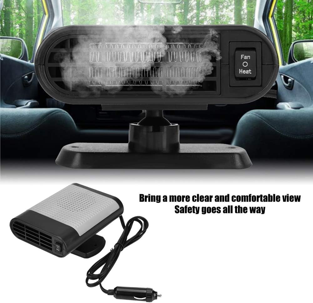 2 in 1 Auto Heater Fan Portable Car Heater Automotive Cooling Fan Rotatable Car Defroster Fast Heating Defrosts Defogger Vehicle Heat Cooling Fan Auto Heater