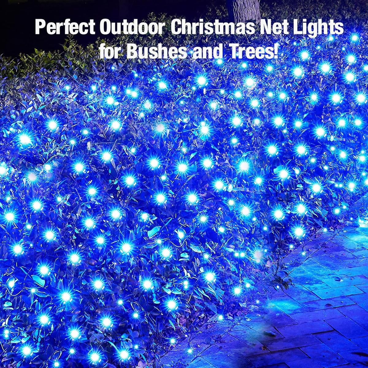 Christmas Net Lights Outdoor 192 LED 9.8Ft x 6.6Ft Net Lights Waterproof Christmas Outdoor Mesh Lights for Tree Bushes Holiday Party Garden Holiday Wedding Party Decorations